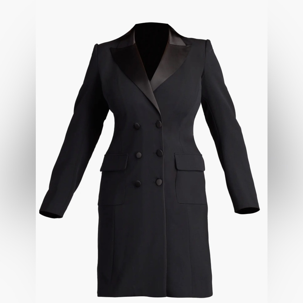 Tadashi Shoji Long Sleeve tuxedo dress